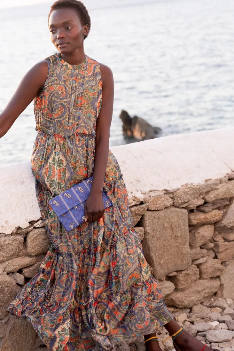 Ruffle Tiered Maxi- Persia Cobalt