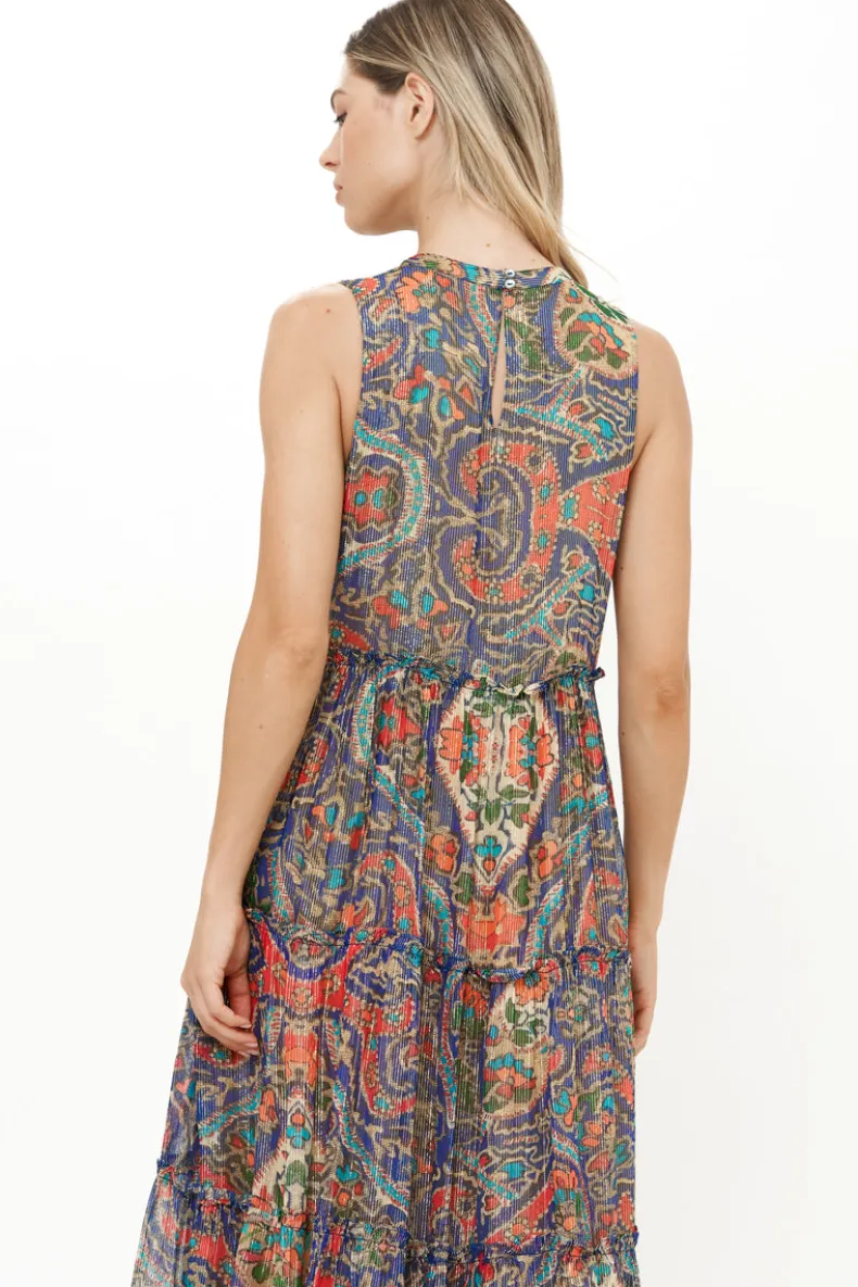 Ruffle Tiered Maxi- Persia Cobalt