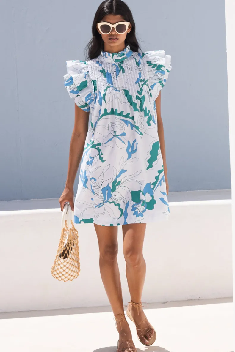 Pintuck Ruffle Mini- Orchid Green