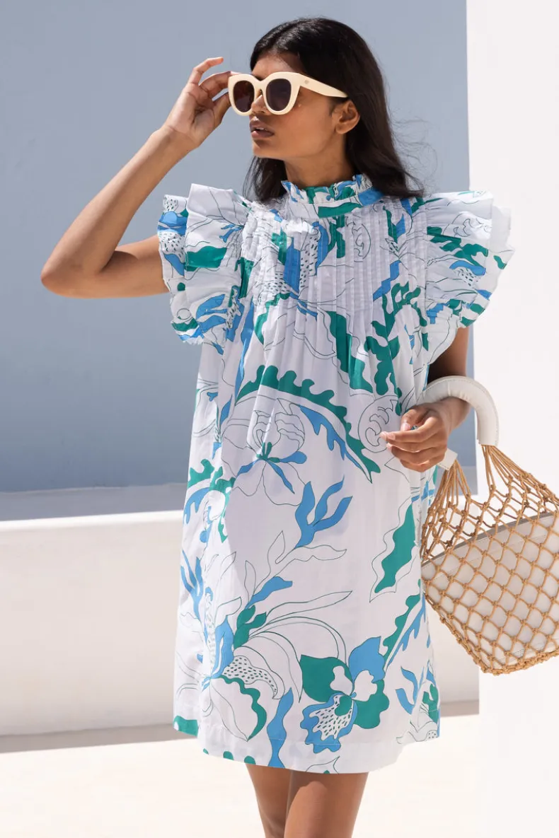 Pintuck Ruffle Mini- Orchid Green