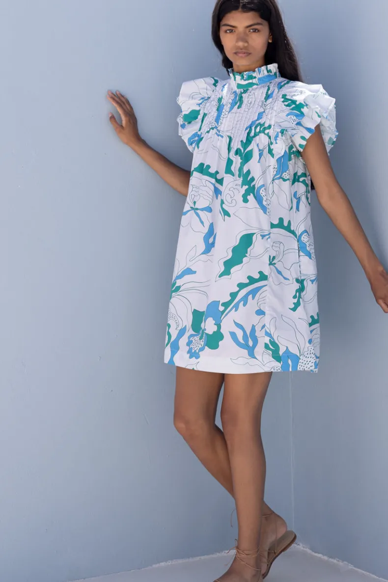 Pintuck Ruffle Mini- Orchid Green