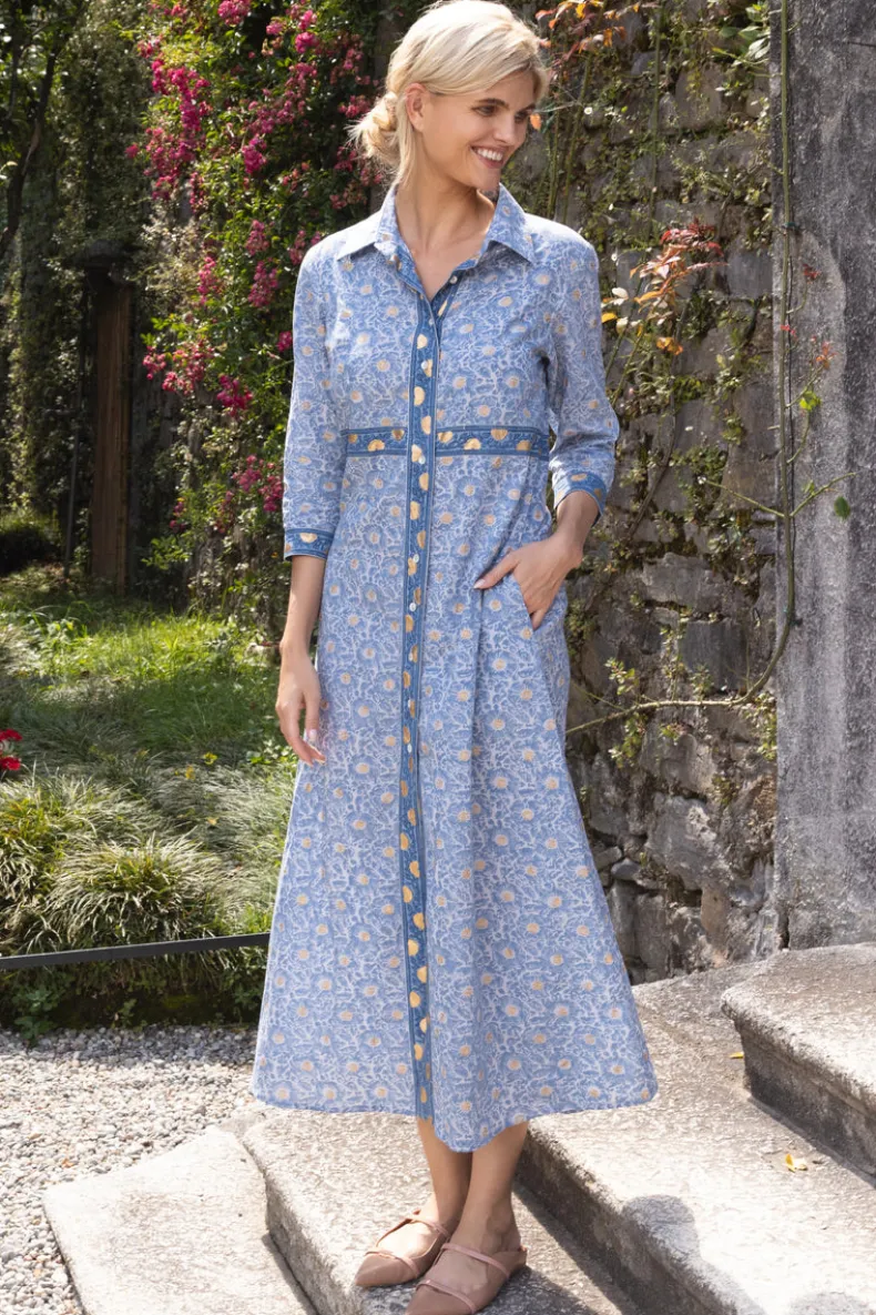 Shirt Dress Maxi- Budapest Blue