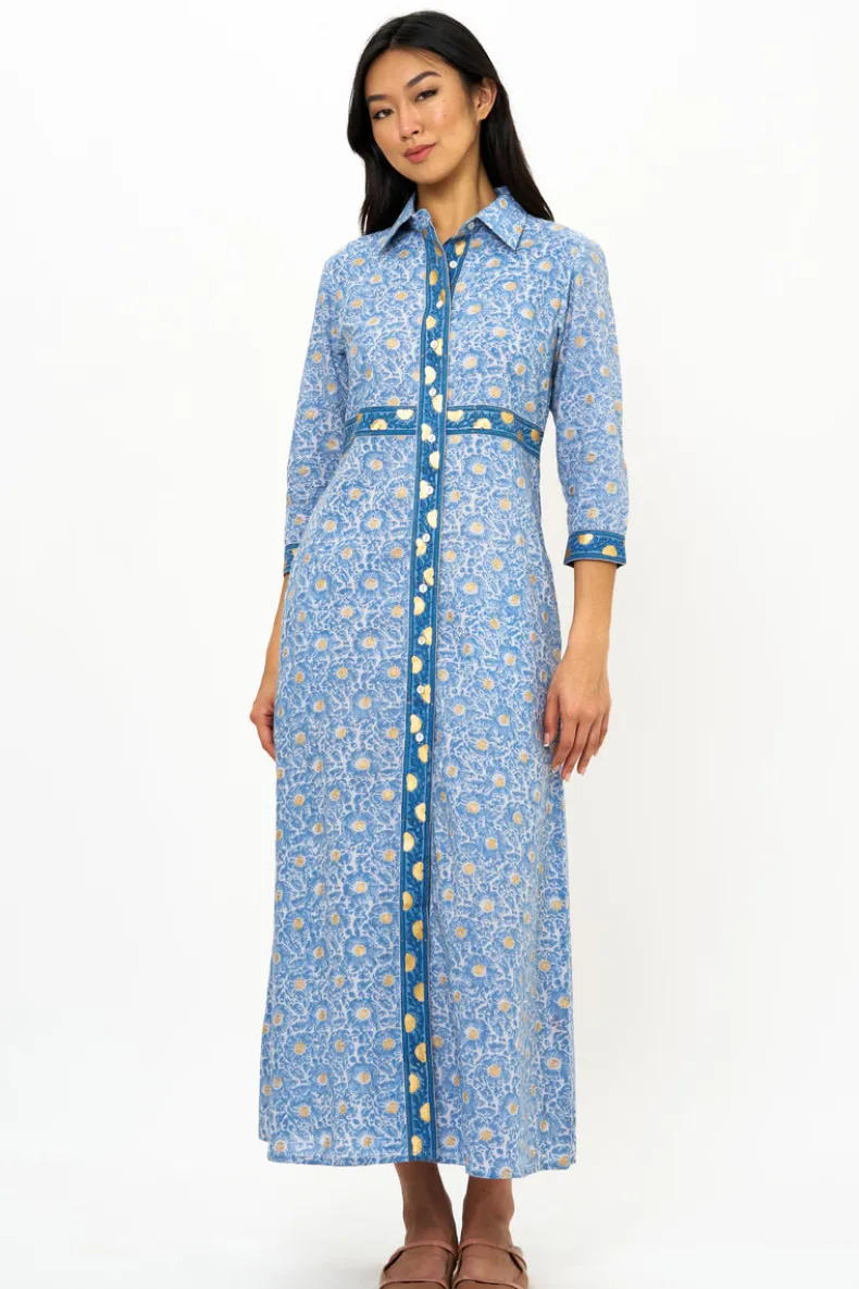 Shirt Dress Maxi- Budapest Blue
