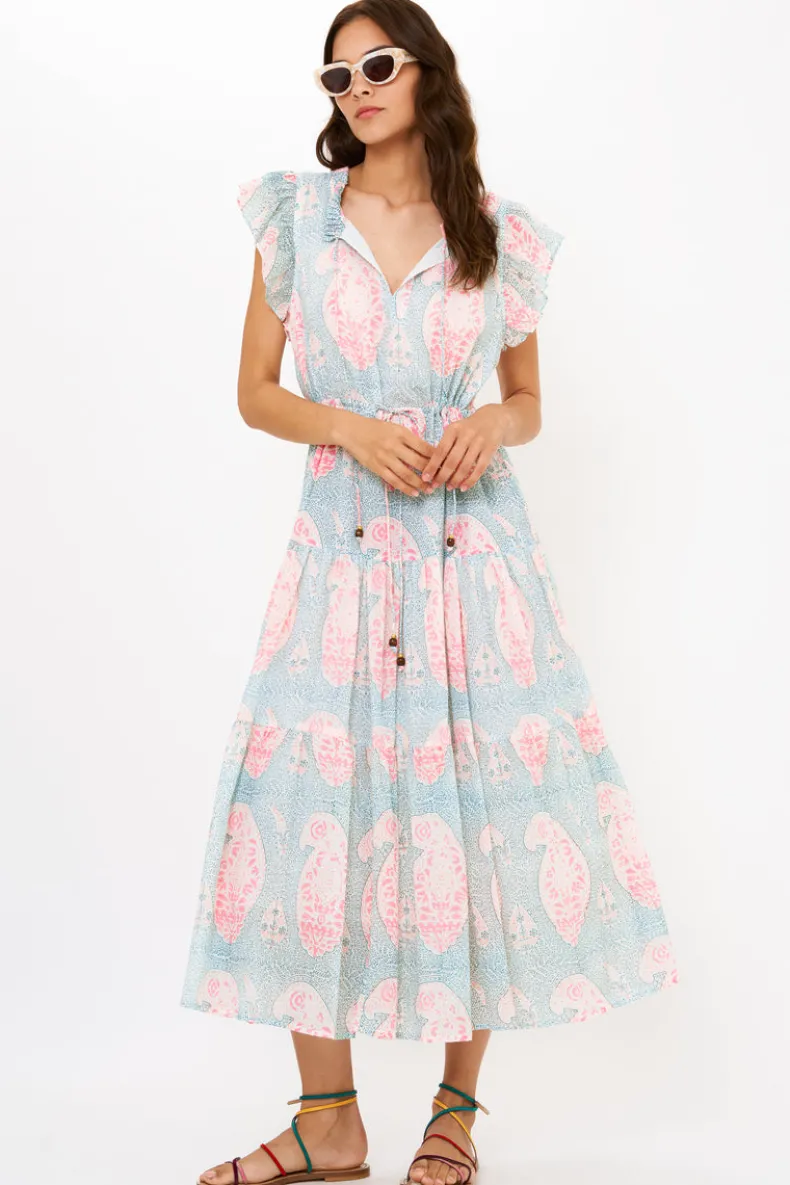 Cinched Flirty Midi- Samode Green