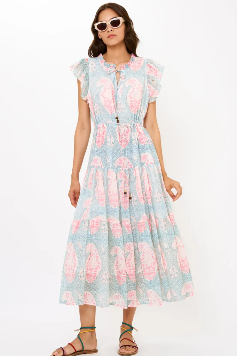 Cinched Flirty Midi- Samode Green