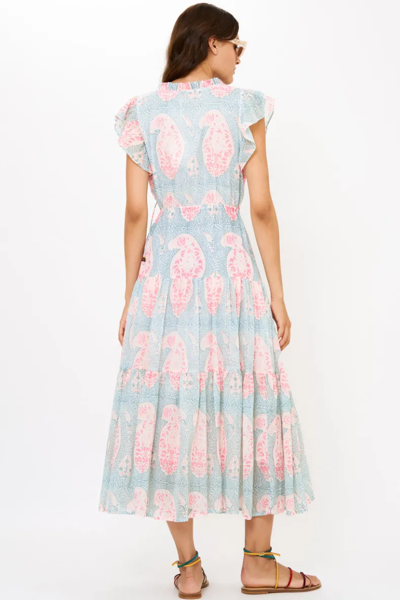 Cinched Flirty Midi- Samode Green