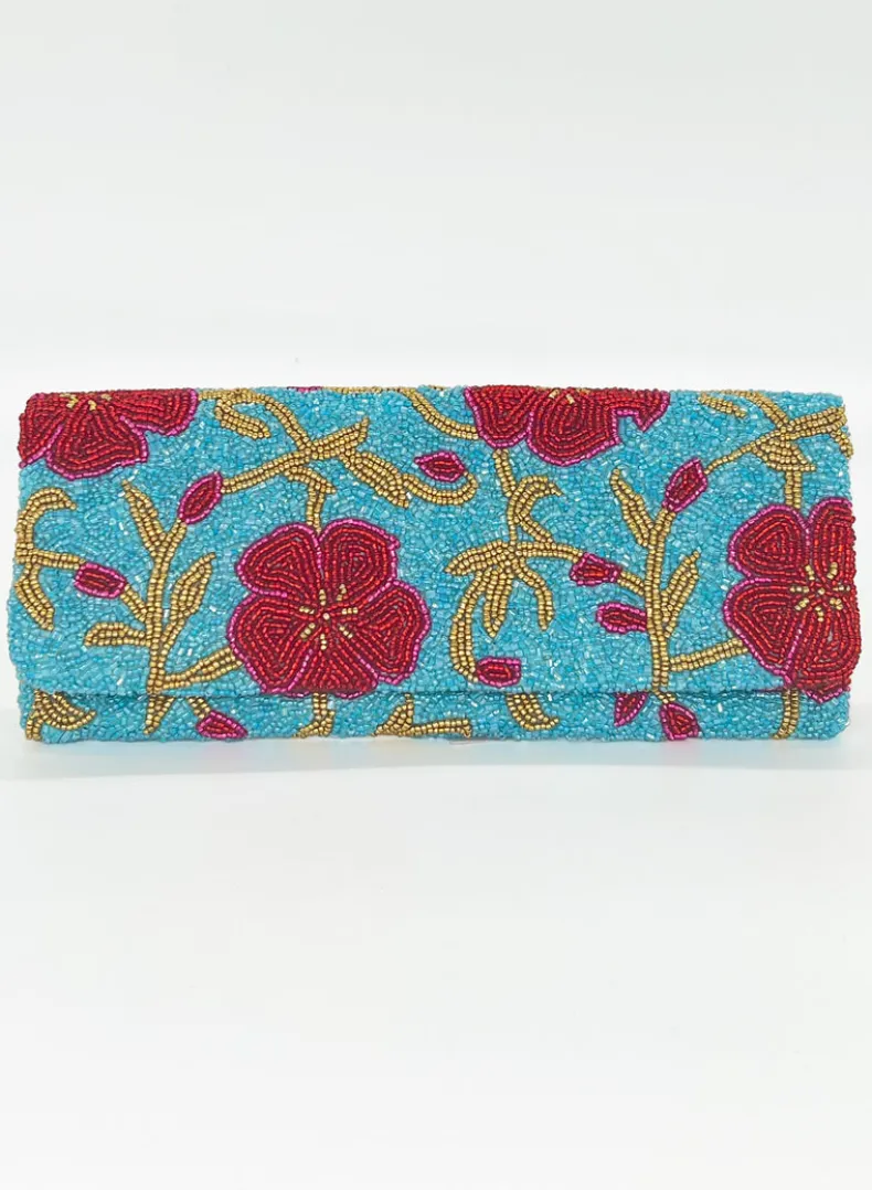 Beaded Clutch- Carolina Aqua