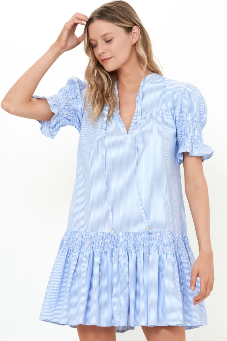 Smocked Drop Mini- Chatham Blue