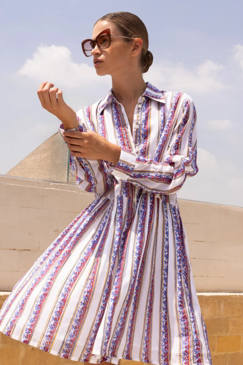 Long Sleeve Shirt Dress Mini- Haveli Peri