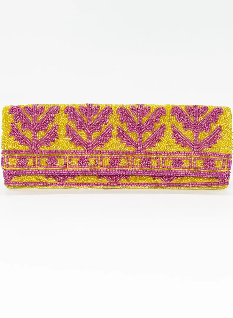 Beaded Clutch- Marigold Yellow