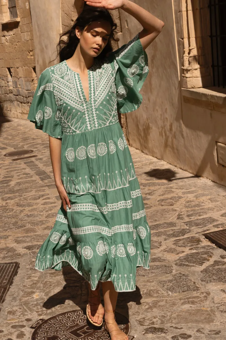 Flirty V-Neck Maxi- Soleil Sage