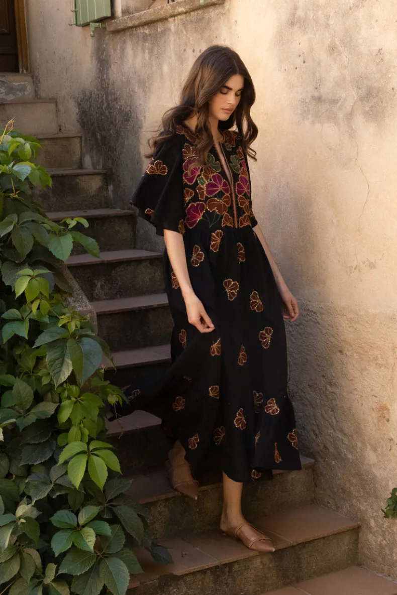 Flirty V-Neck Maxi- Almay Black