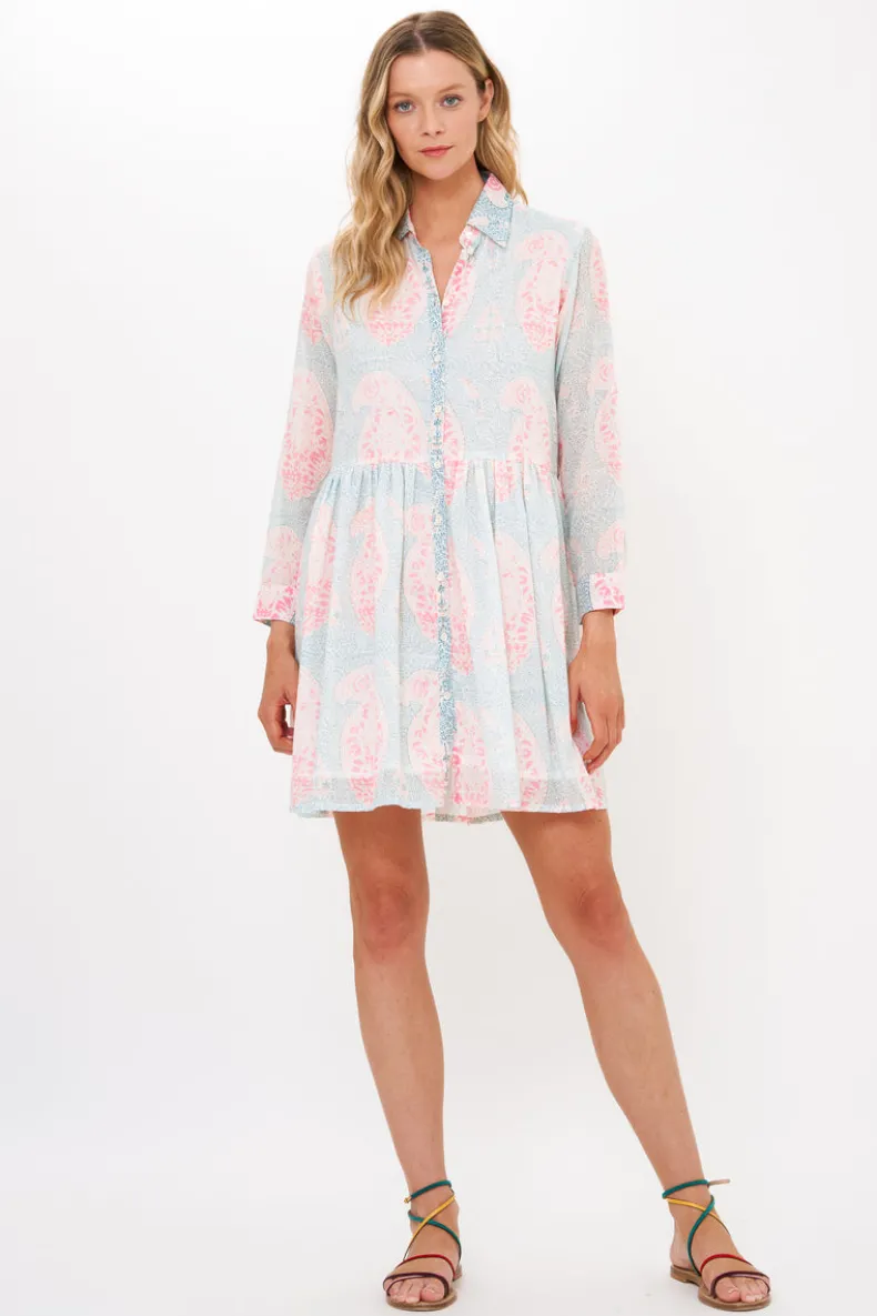 Long Sleeve Shirt Dress Mini- Samode Green