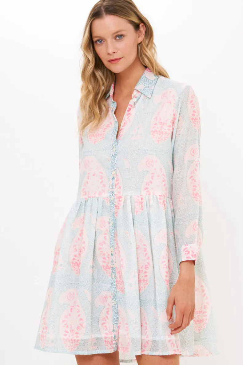 Long Sleeve Shirt Dress Mini- Samode Green