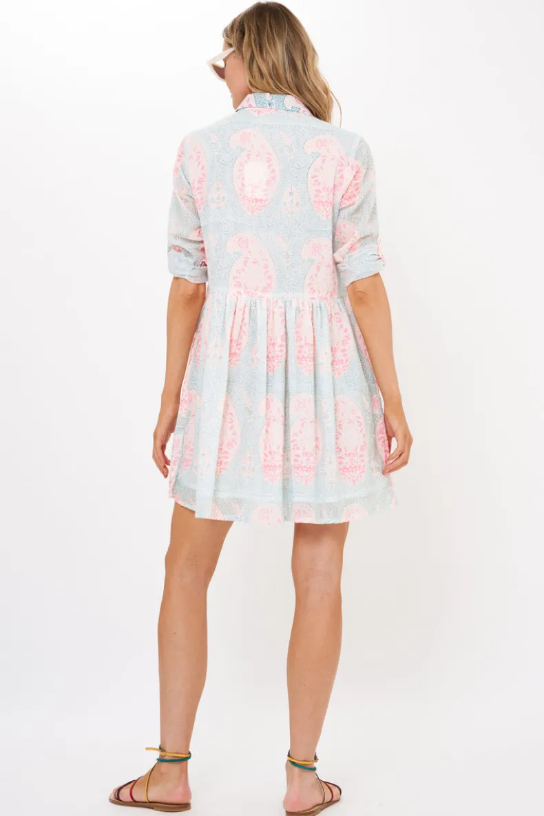 Long Sleeve Shirt Dress Mini- Samode Green