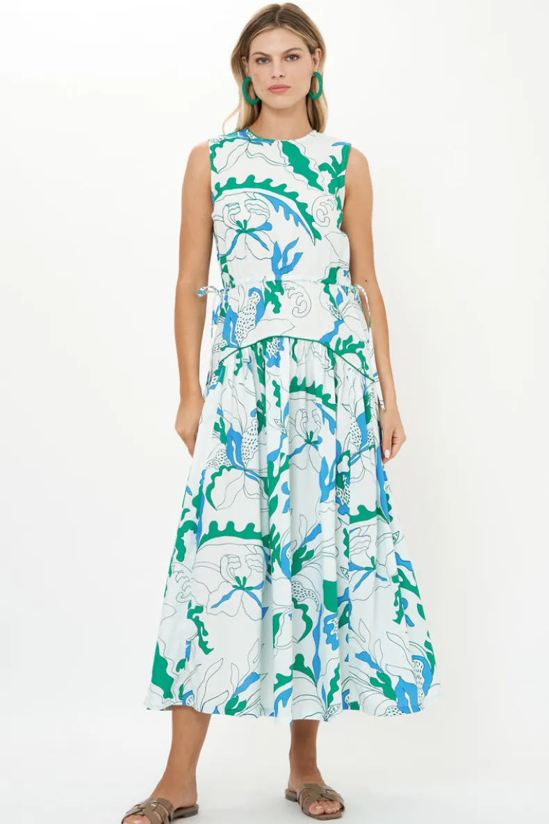 Sleeveless Piped Maxi- Orchid Green