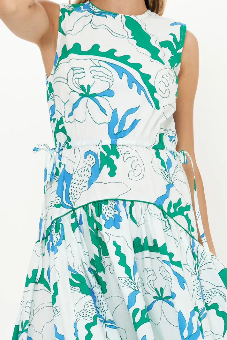 Sleeveless Piped Maxi- Orchid Green