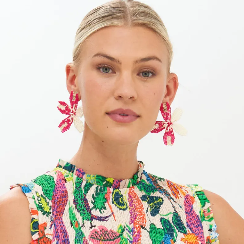Kauai Earrings- Hot Pink