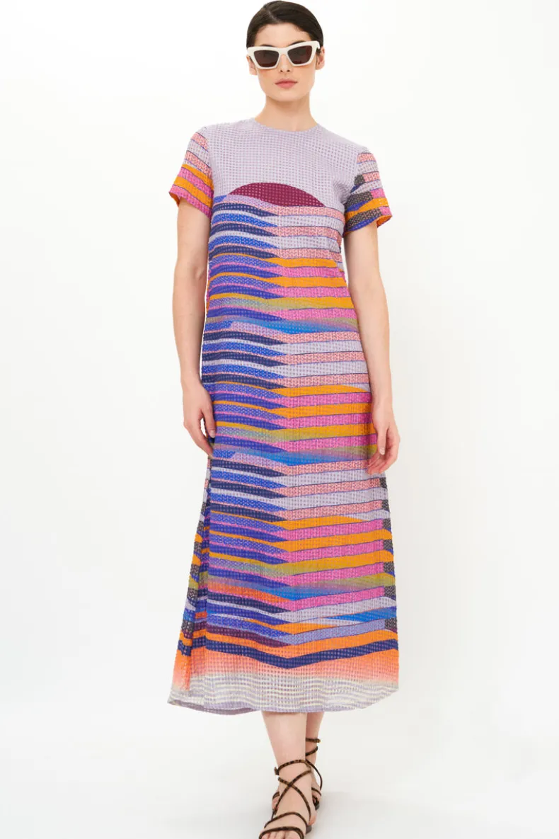 Short Sleeve Shift Maxi- Solstice Blue