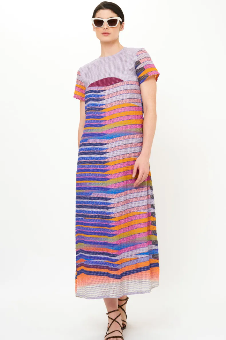 Short Sleeve Shift Maxi- Solstice Blue