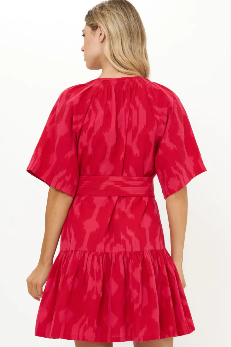 Raglan Belted Mini- Tashkent Red