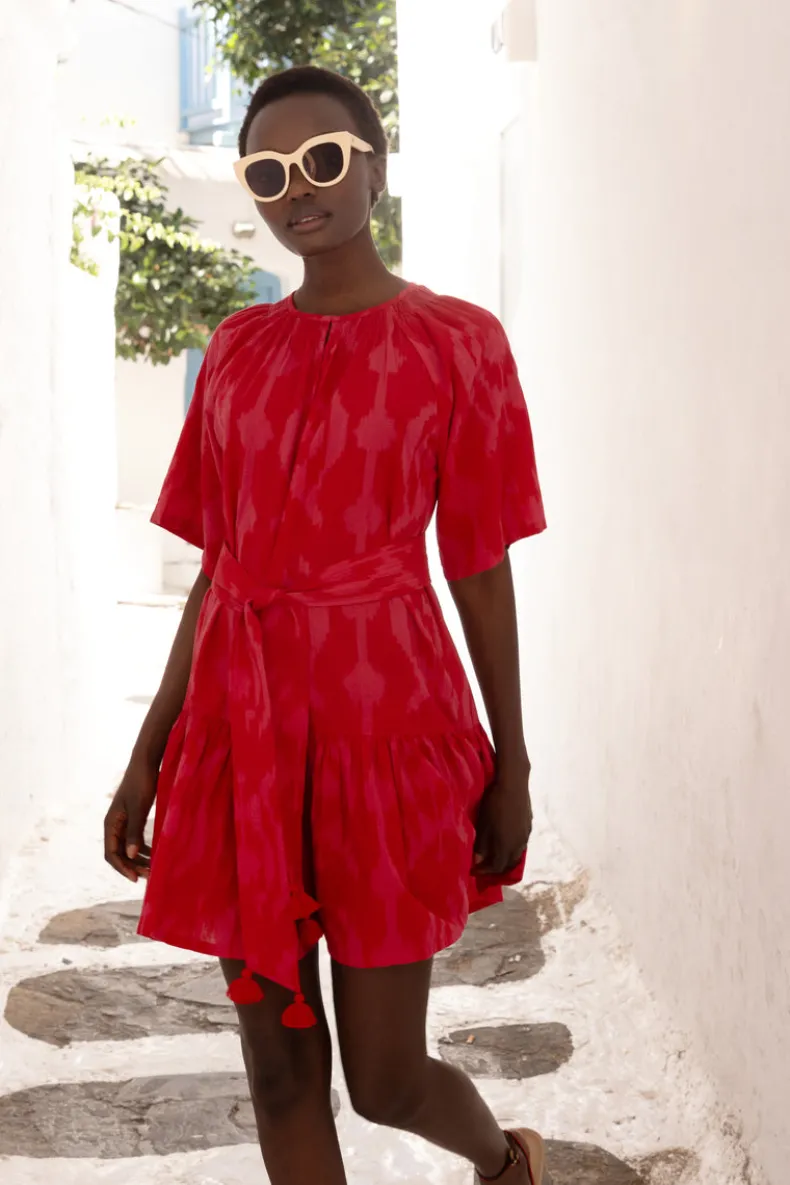 Raglan Belted Mini- Tashkent Red