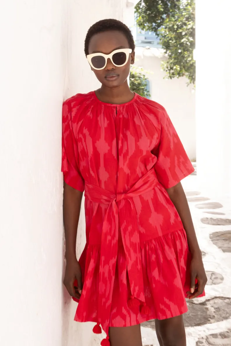 Raglan Belted Mini- Tashkent Red