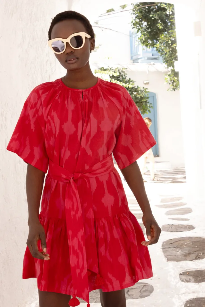 Raglan Belted Mini- Tashkent Red