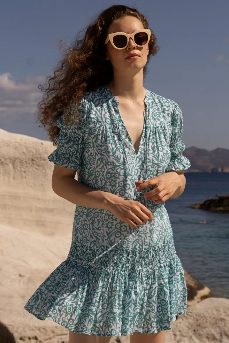 Smocked Drop Mini- Cypress Jade