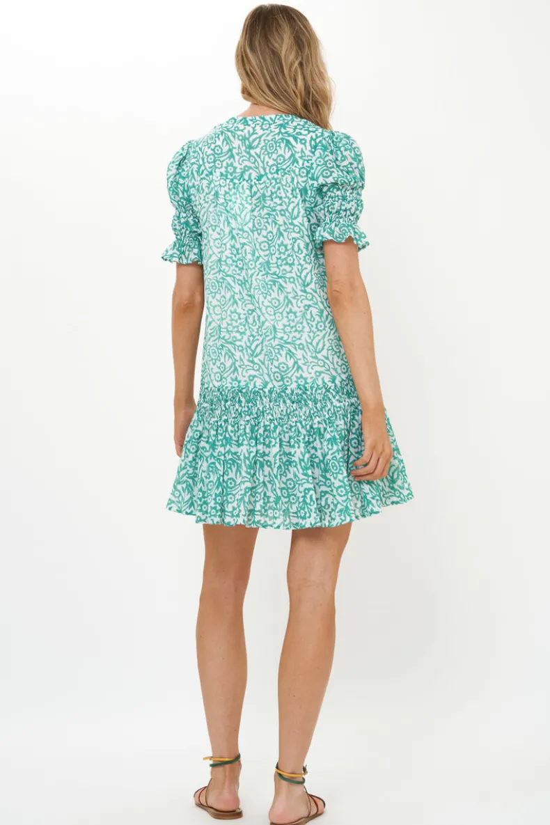 Smocked Drop Mini- Cypress Jade