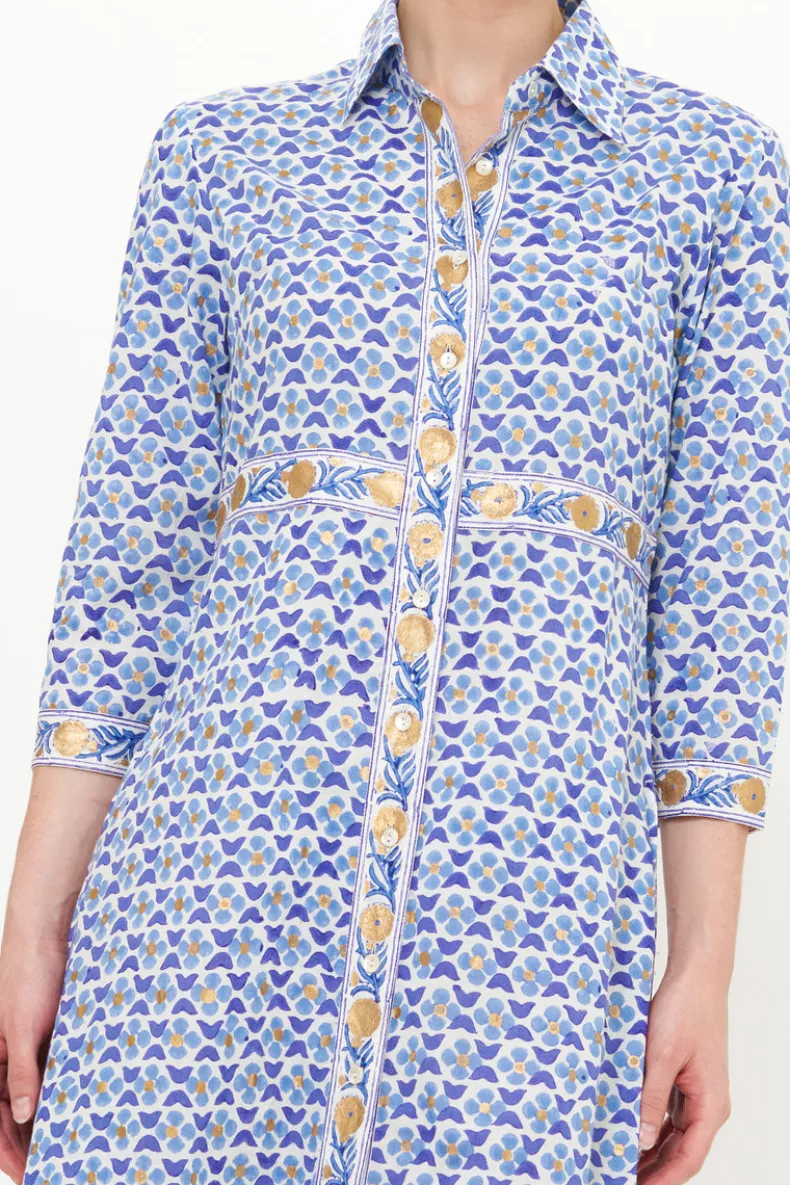 Shirt Dress Maxi- Veranda Blue